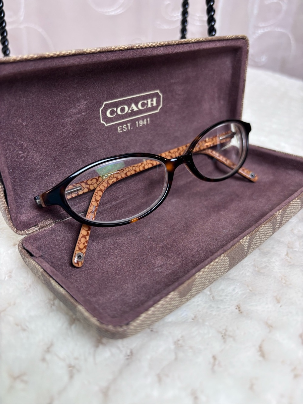 Coach Melissa (516) Tortoise Oval Eyeglasses w/Rx Lenses, Coach Case Included